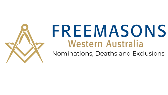 Nominations, Deaths And Exclustions Graphic Freemasons WA October 2022 Nominations, Deaths and Exclusions banner