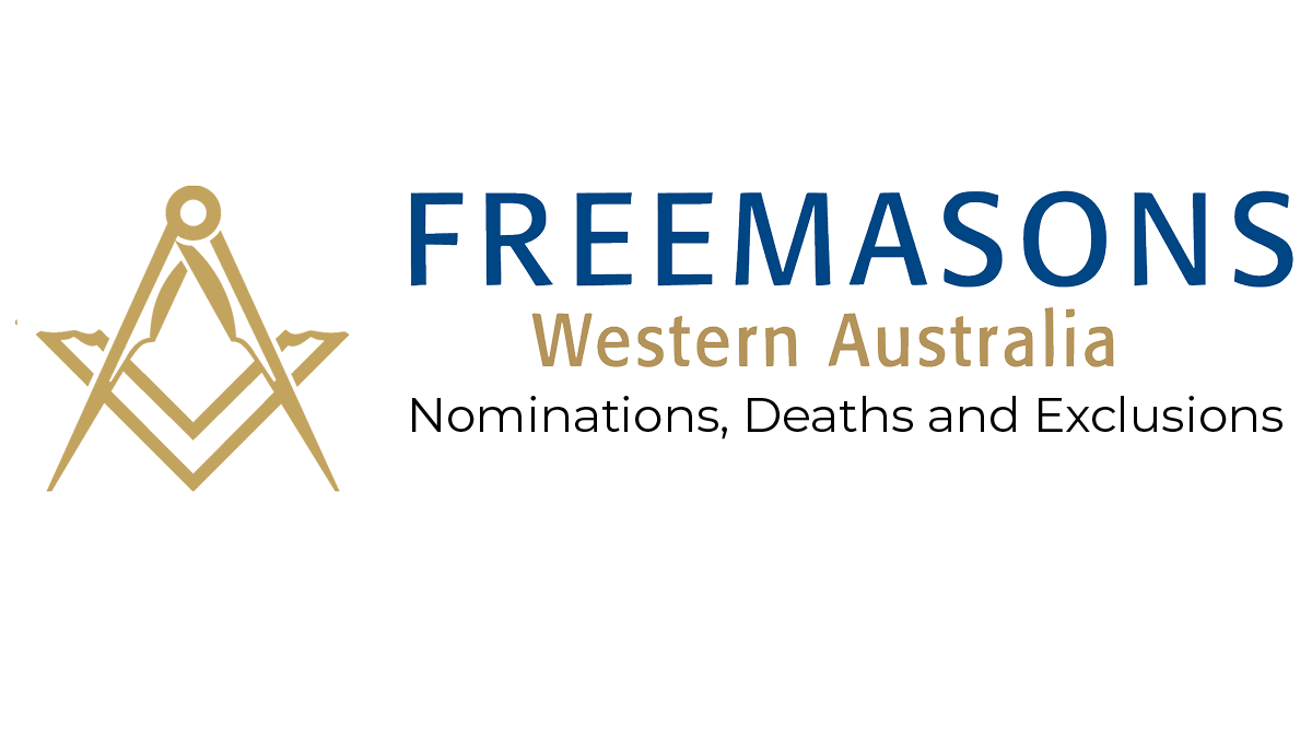 Freemasons WA October 2022 Nominations, Deaths and Exclusions banner