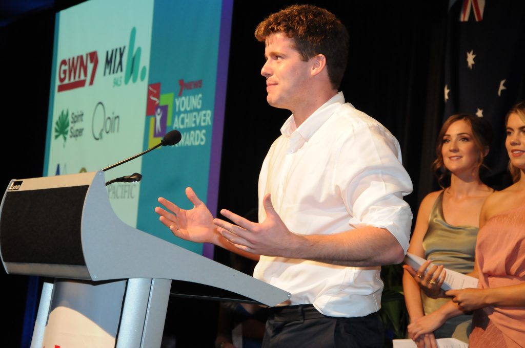 Jack Anderson at the 2022 WA Young Achiever Award ceremony